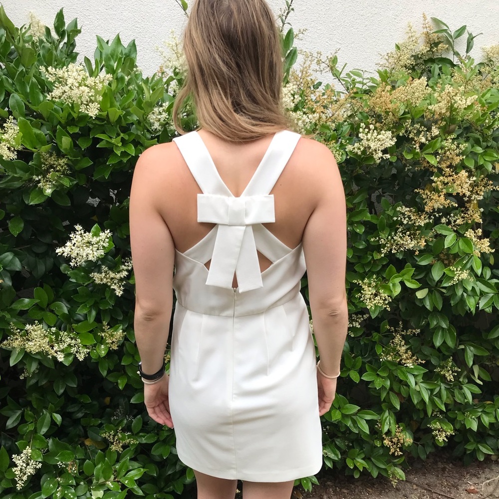 White cross back dress from boutique